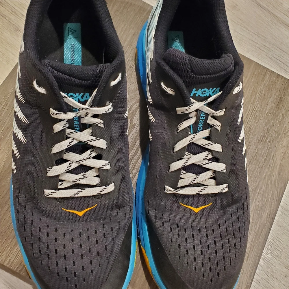 Hoka Men's Torrent 3 Black & Blue Athletic Running Shoes Size 10.5D - Picture 3 of 13